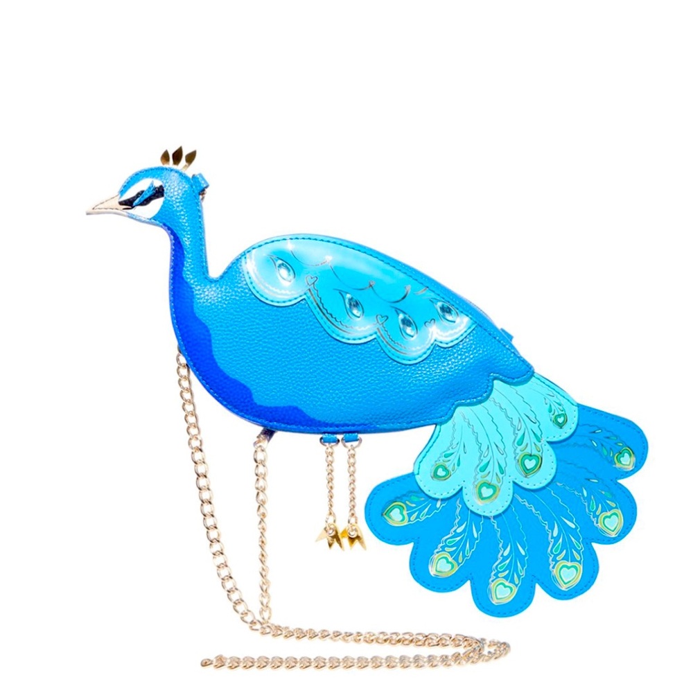 Elegant Blue Peacock Bird Purse